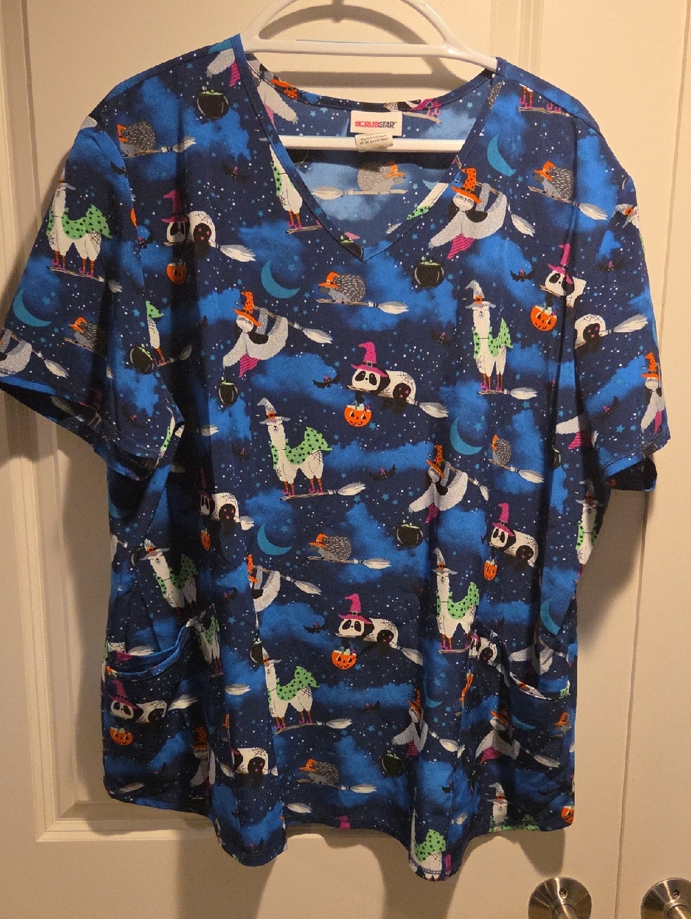 Scrubstar Blue Halloween Scrub Top